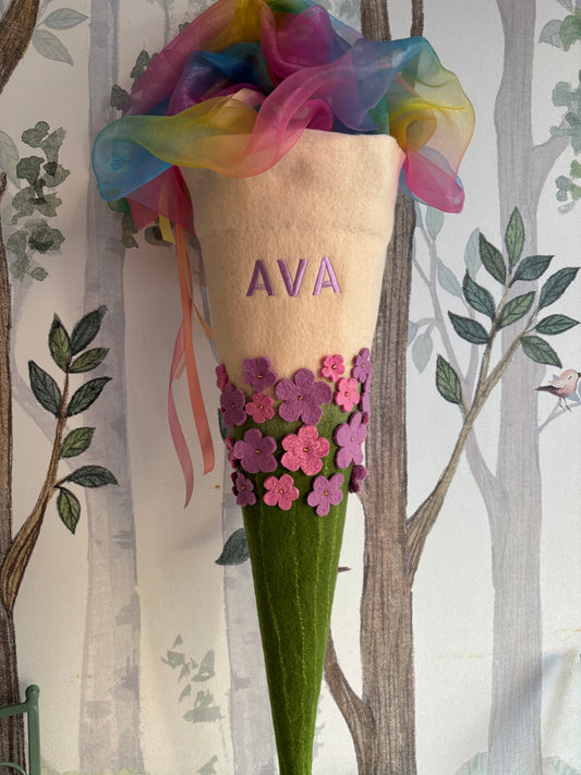 Schultüte mit Blümchen